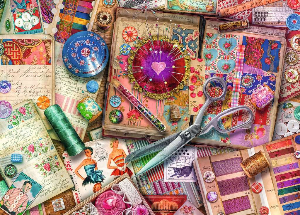 Artwork: Vintage Dressmaking by Aimee Stewart – 1000 Piece Jigsaw Puzzle (Ravensburger)
