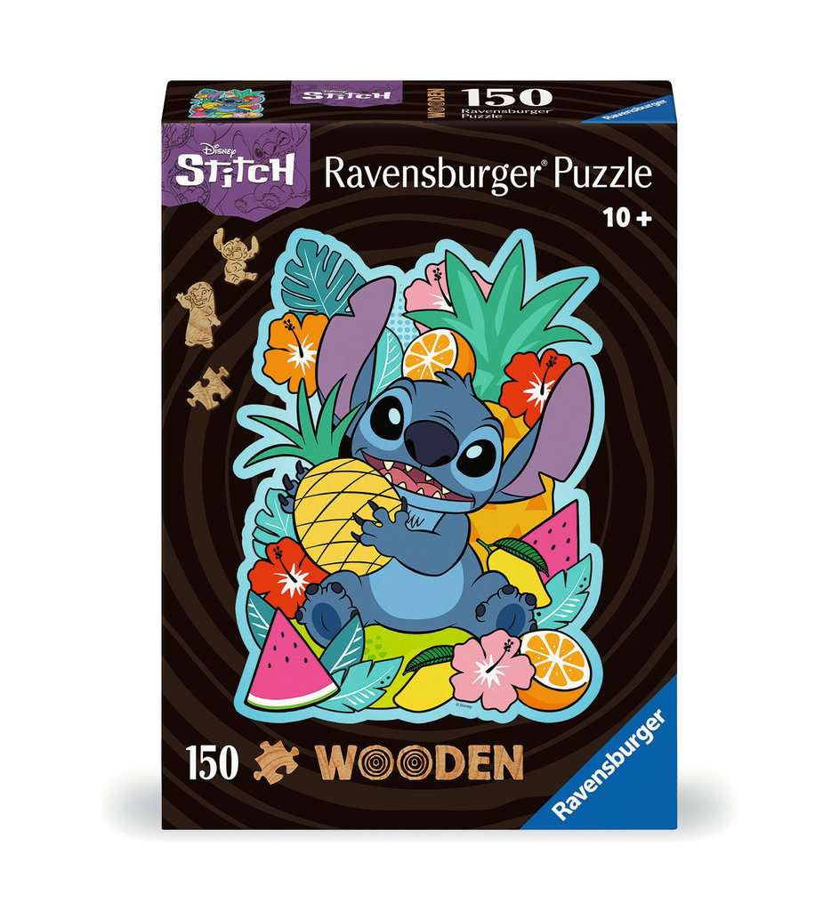 Box, straight on: Disney, Stitch – 150 Piece Wooden Jigsaw Puzzle (Ravensburger)