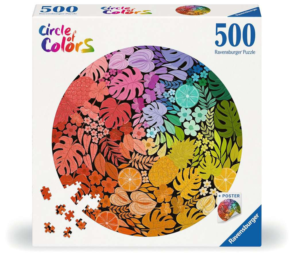 Box, straight on: Tropical Circular – 500 Piece Jigsaw Puzzle (Ravensburger)
