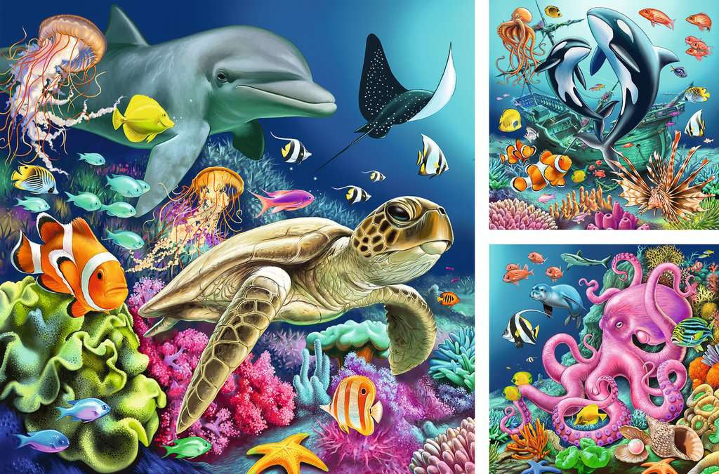 Under Water – 3 x 49 Piece Jigsaw Puzzles (Ravensburger)