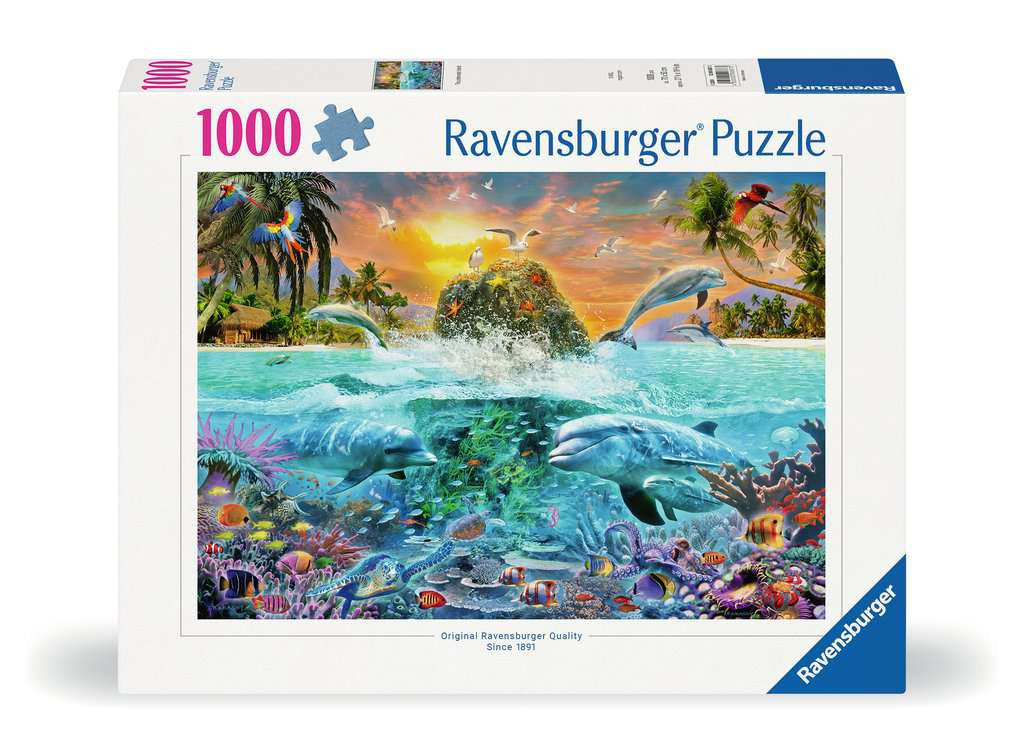 Box, straight on: The Underwater Island – 1000 Piece Jigsaw Puzzle (Ravensburger)