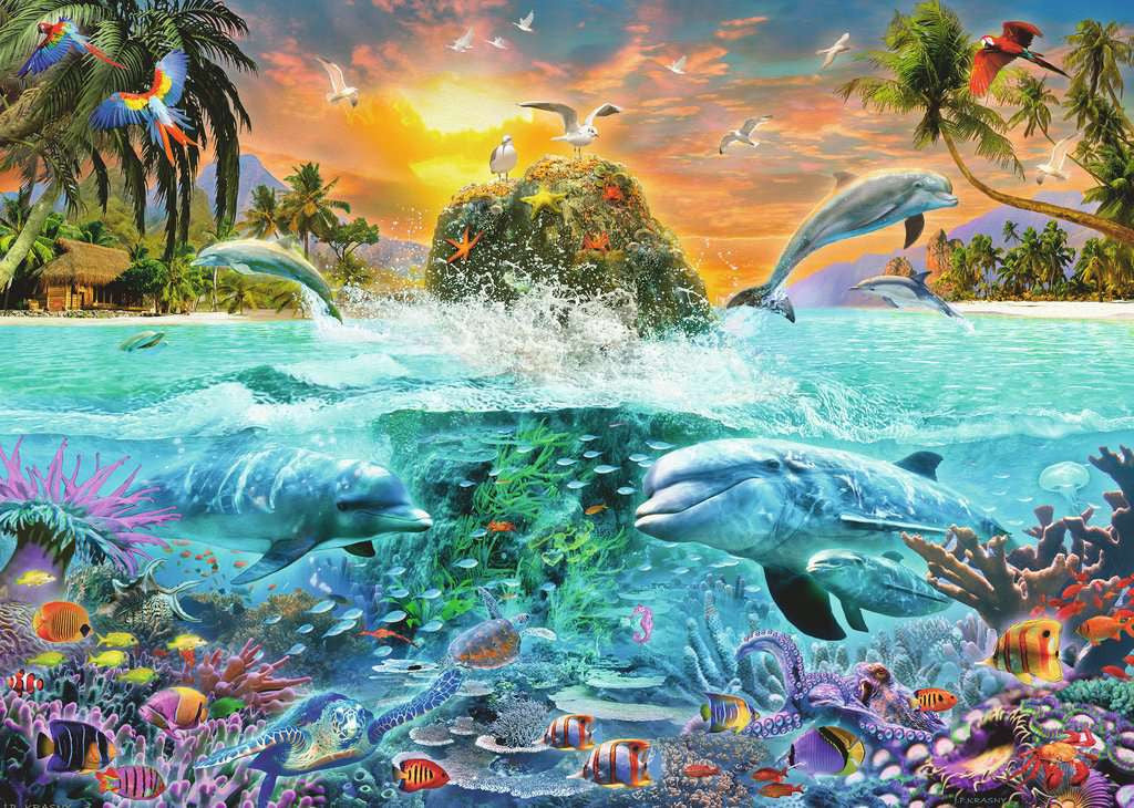 Artwork: The Underwater Island – 1000 Piece Jigsaw Puzzle (Ravensburger)