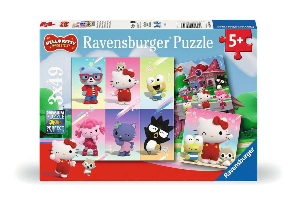 Hello Kitty Super Style – 3 x 49 Piece Jigsaw Puzzles (Ravensburger)