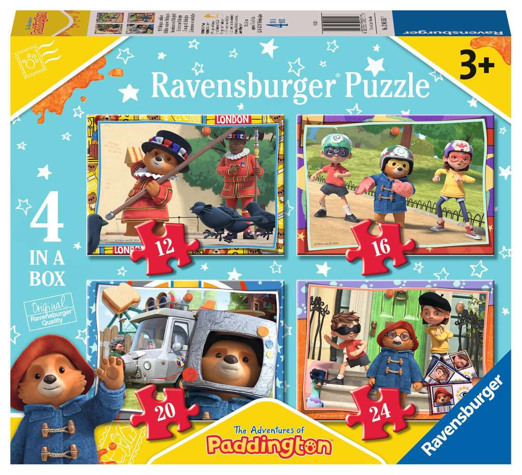 Paddington – 4 in a Box (12, 16, 20, 24 Piece) Jigsaw Puzzles (Ravensburger)