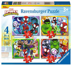Spidey and His Amazing Friends – 4 in a Box (12, 16, 20, 24 Piece) Jigsaw Puzzles (Ravensburger)