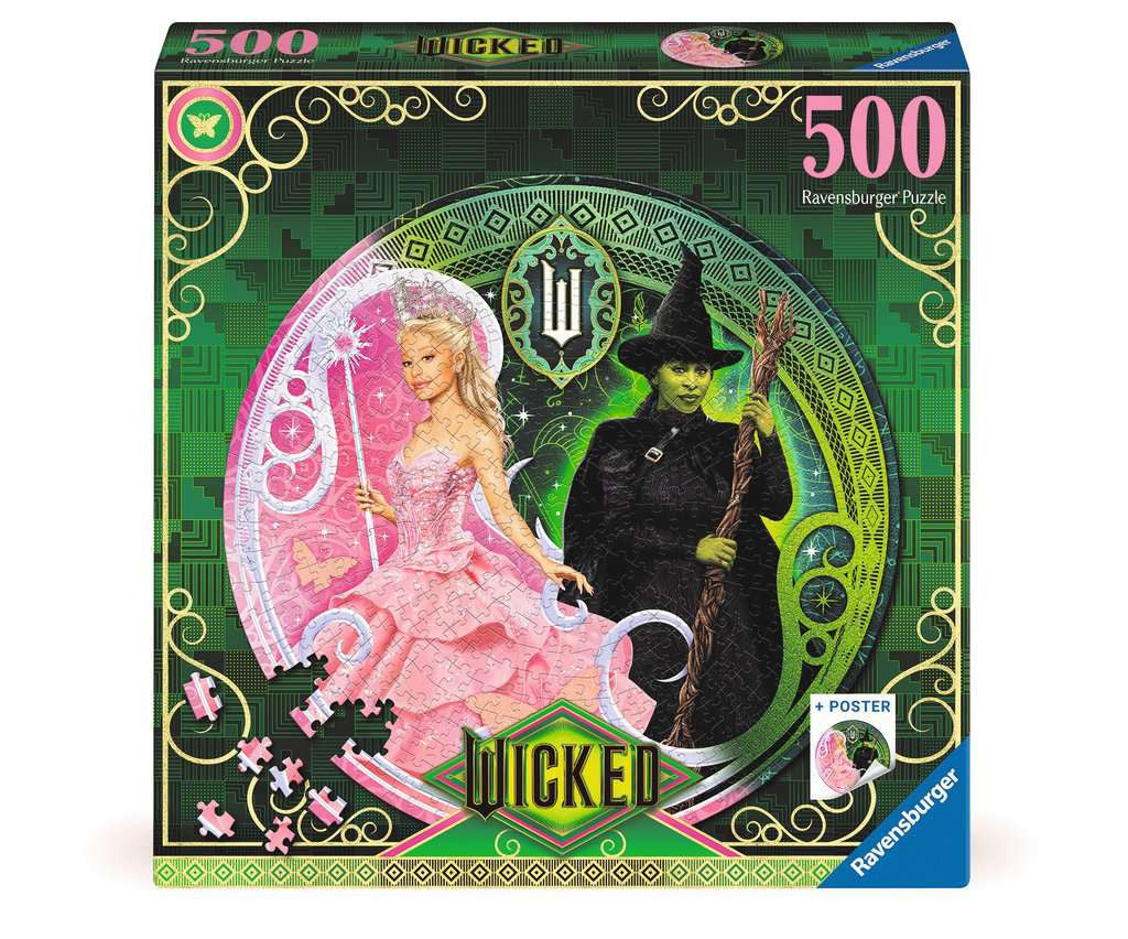 Box, straight on: Wicked the Movie – 500 Piece Jigsaw Puzzle (Ravensburger)