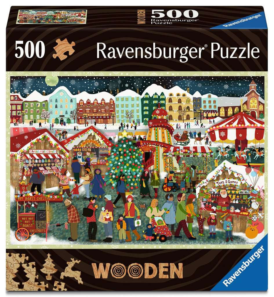 Christmas Market – 500 Piece Wooden Jigsaw Puzzle (Ravensburger)
