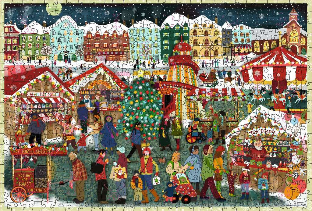Christmas Market – 500 Piece Wooden Jigsaw Puzzle (Ravensburger)