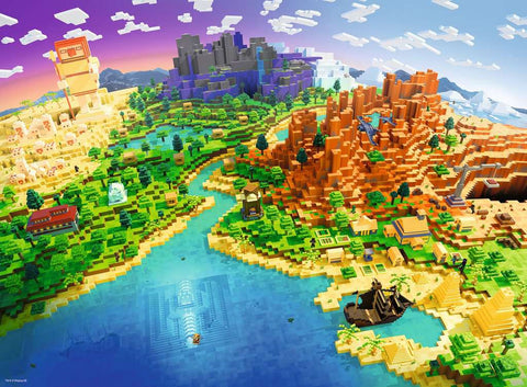 Artwork: Minecraft: Across the Biomes – 500 Piece Jigsaw Puzzle (Ravensburger)