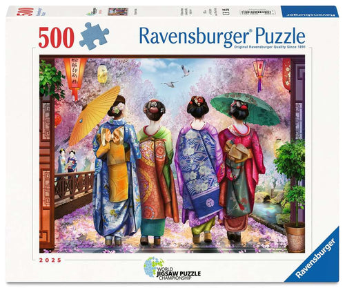 ** Pre-Order ** Blossom Walk - 500 Piece Jigsaw Puzzle (Ravensburger) - Completed Puzzle