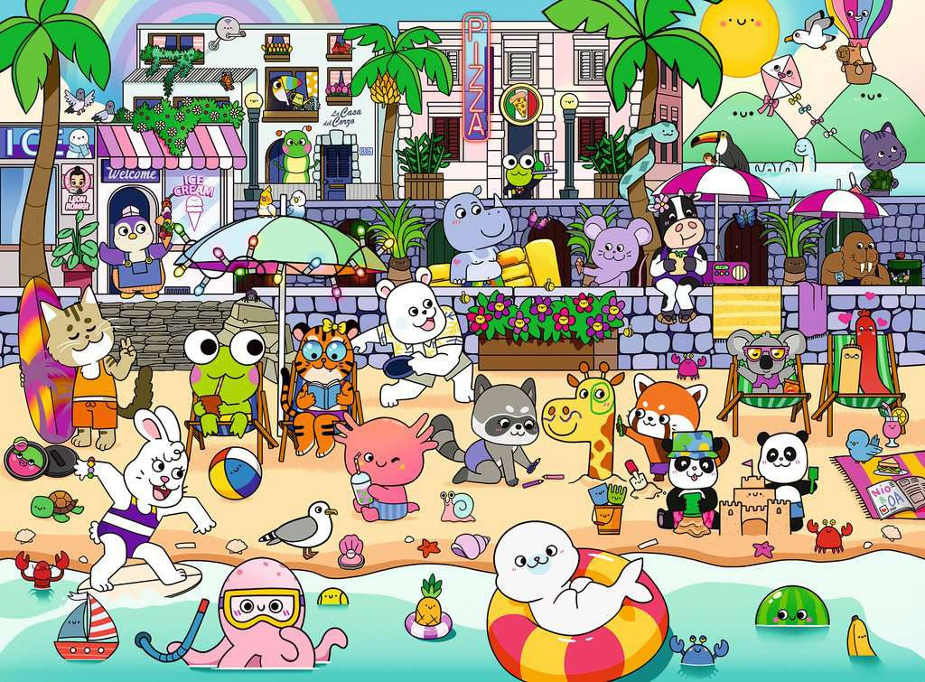 Kawaii Coastline XXL – 150 Piece Jigsaw Puzzle (Ravensburger)