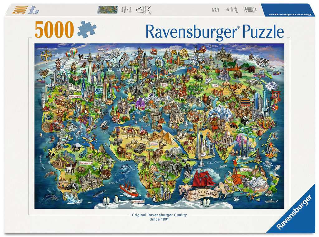 Illustrated World Map – 5000 Piece Jigsaw Puzzle (Ravensburger)
