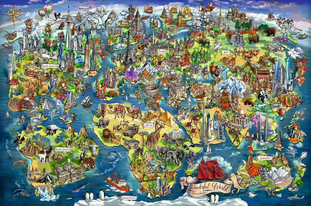Illustrated World Map – 5000 Piece Jigsaw Puzzle (Ravensburger)
