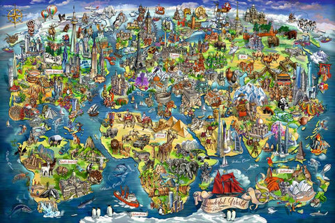 Illustrated World Map – 5000 Piece Jigsaw Puzzle (Ravensburger)