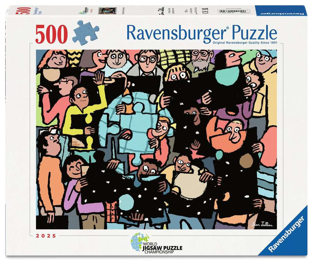 ** Pre-Order ** World Jigsaw Puzzle Championship 2025 by Jean Jullien - 500 Piece Jigsaw Puzzle (Ravensburger) - Completed Puzzle