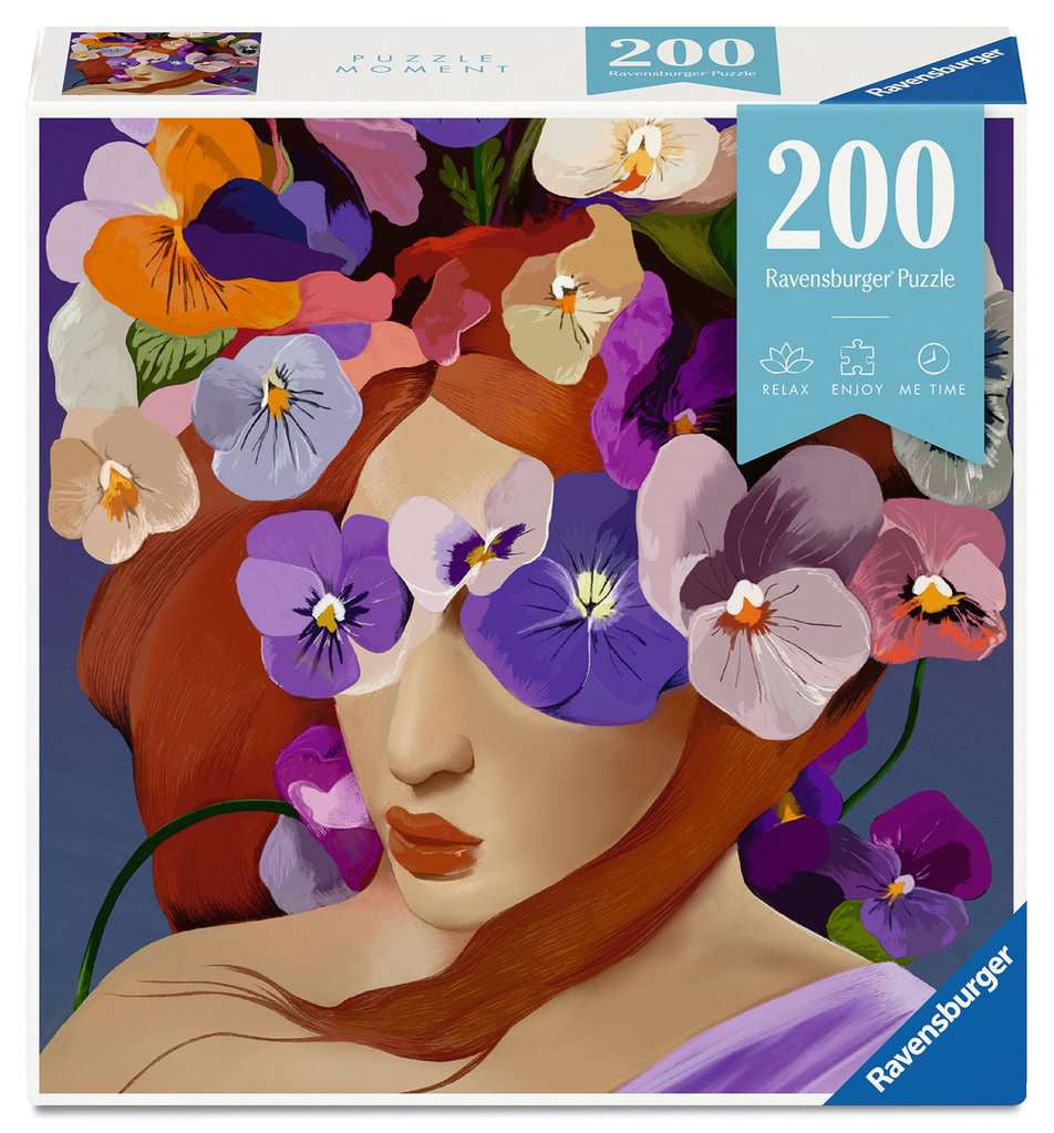 Puzzle Moments Flower Heads: Violet – 200 Piece Jigsaw Puzzle (Ravensburger)