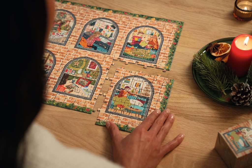 Puzzle in progress: Christmas at Home 2026 Advent Calendar - 24 x 56 Piece Jigsaw Puzzle (Ravensburger)
