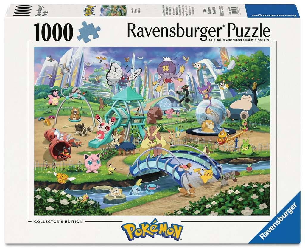 Box, straight on: Pokemon Collectors Eevee and Park - 1000 Piece Jigsaw Puzzle (Ravensburger)