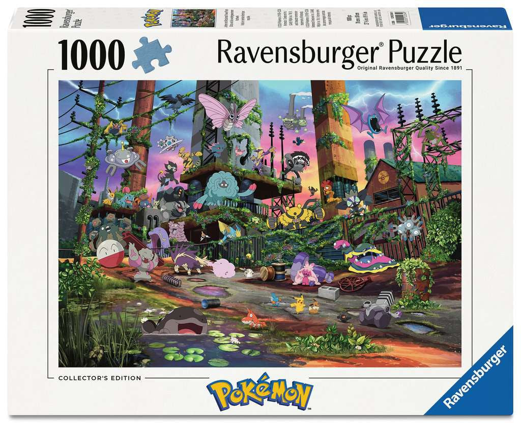 Box, straight on: Pokemon Collectors Jolteon and Reclaimed Power Plant - 1000 Piece Jigsaw Puzzle (Ravensburger)