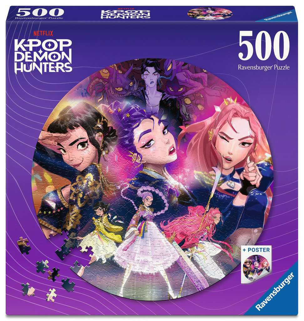 K-Pop Demon Hunters: For the Fans – 500 Piece Round Jigsaw Puzzle (Ravensburger)