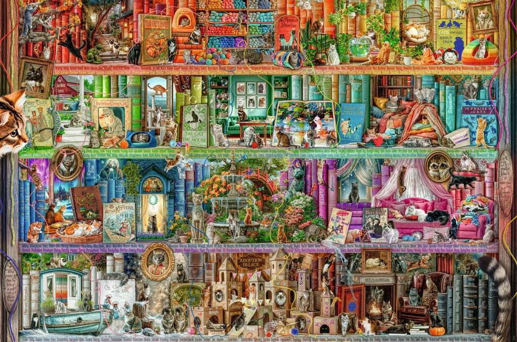 Artwork: The Library of Cats – 5000 Piece Jigsaw Puzzle (Ravensburger)