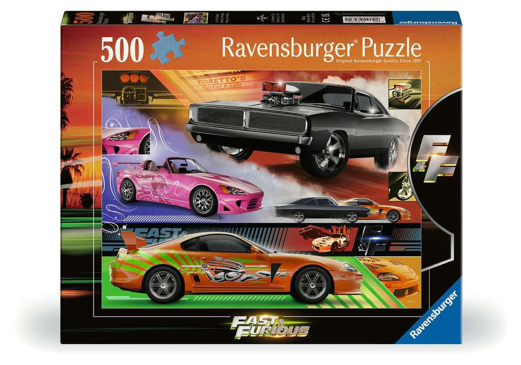 Box, straight on: Fast & Furious – 500 Piece Jigsaw Puzzle (Ravensburger)