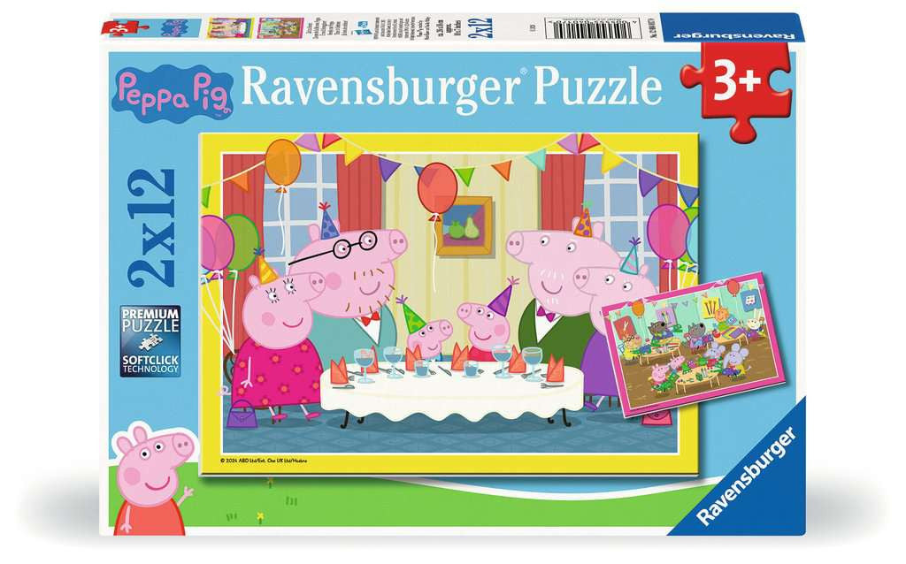 Peppa Pig: Time to Celebrate – 2x12 Piece Jigsaw Puzzles (Ravensburger)