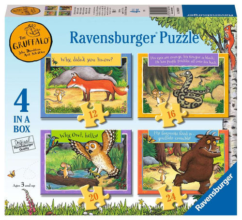 The Gruffalo – 4 in a Box (12, 16, 20, 24 Piece) Jigsaw Puzzles (Ravensburger) - Completed Puzzle