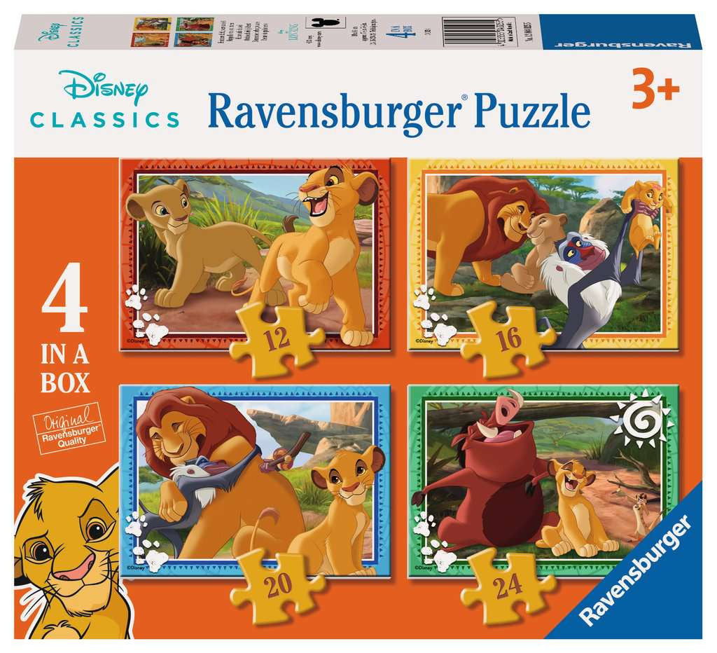 Disney The Lion King: Remember Who You Are – 4 in a Box (12, 16, 20, 24 Piece) Jigsaw Puzzles (Ravensburger)