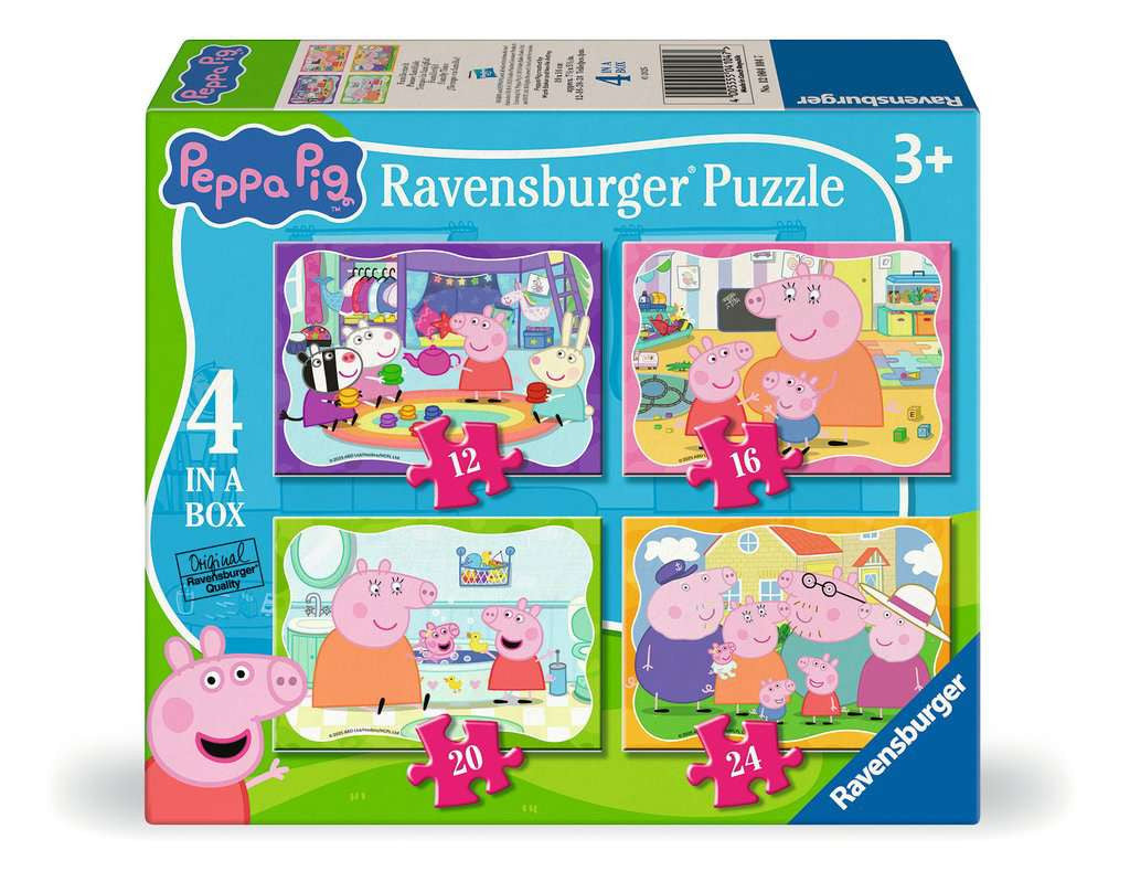 Peppa Pig 4 in a Box – 12, 16, 20 & 24 Piece Jigsaw Puzzles (Ravensburger)