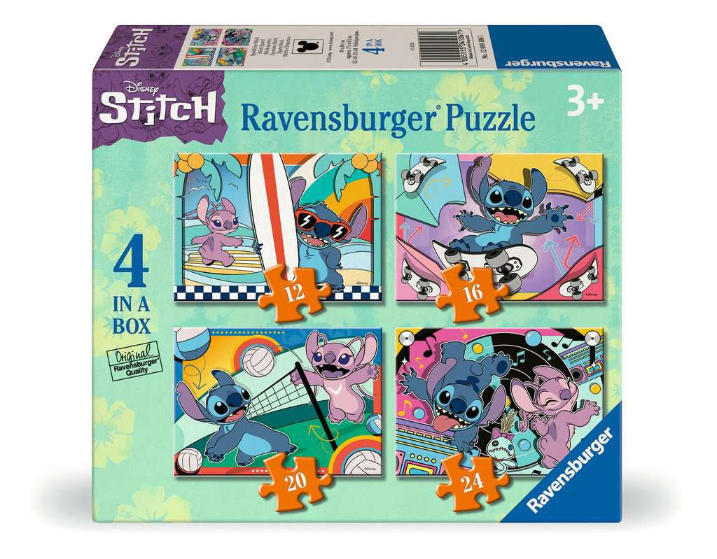 Disney Stitch 4 in a Box – 24 Piece Jigsaw Puzzle (Ravensburger)