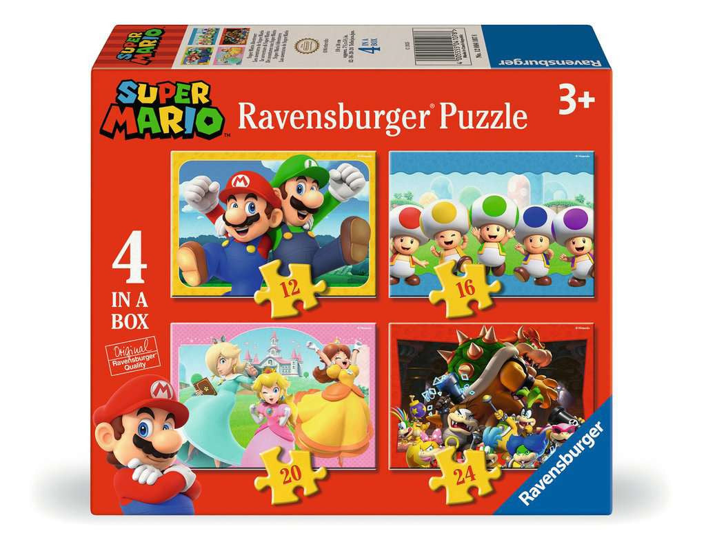 Super Mario 4 in a Box – 24 Piece Jigsaw Puzzle (Ravensburger)