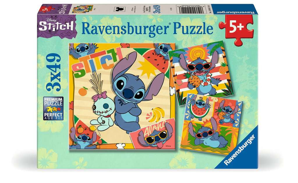 Disney Stitch Aloha – 3 x 49 Piece Jigsaw Puzzle (Ravensburger)
