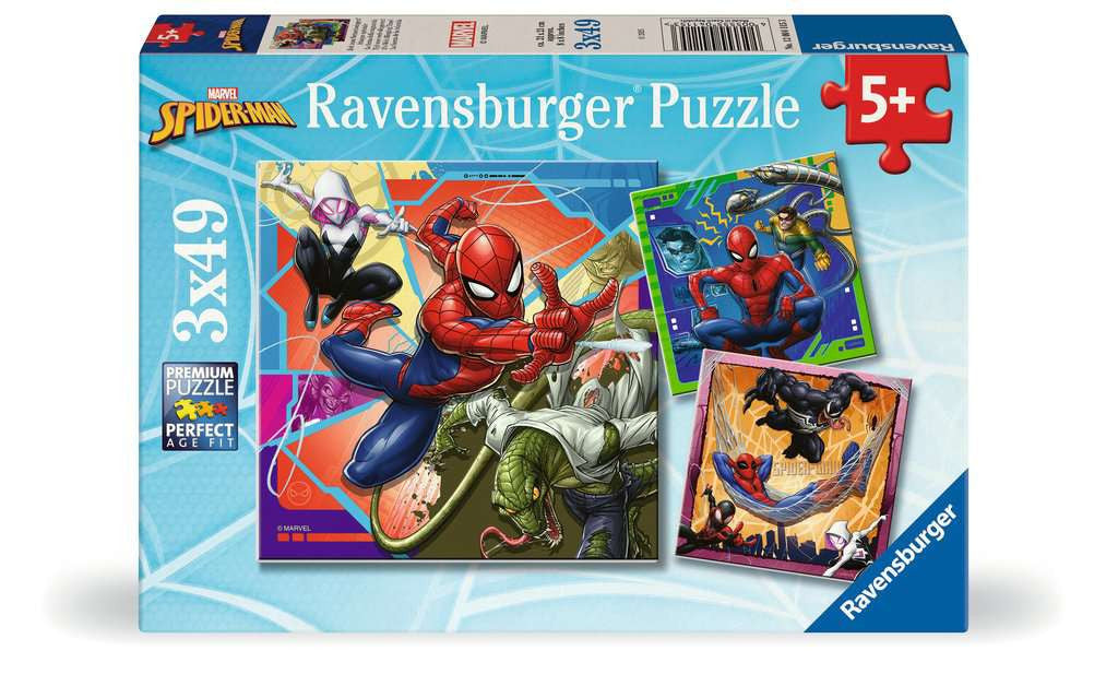 Marvel Spider-Man – 3 x 49 Piece Jigsaw Puzzle (Ravensburger)