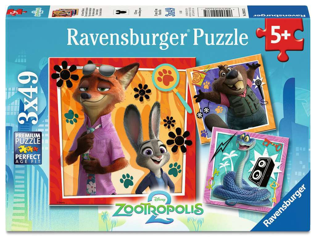 Zootropolis 2 – 3 x 49 Piece Jigsaw Puzzles (Ravensburger)