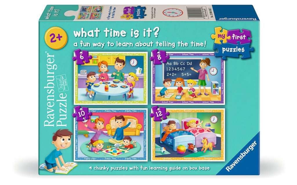 My First Puzzles: What Time Is It? – 6, 8, 10 & 12 Piece Jigsaw Puzzles (Ravensburger)
