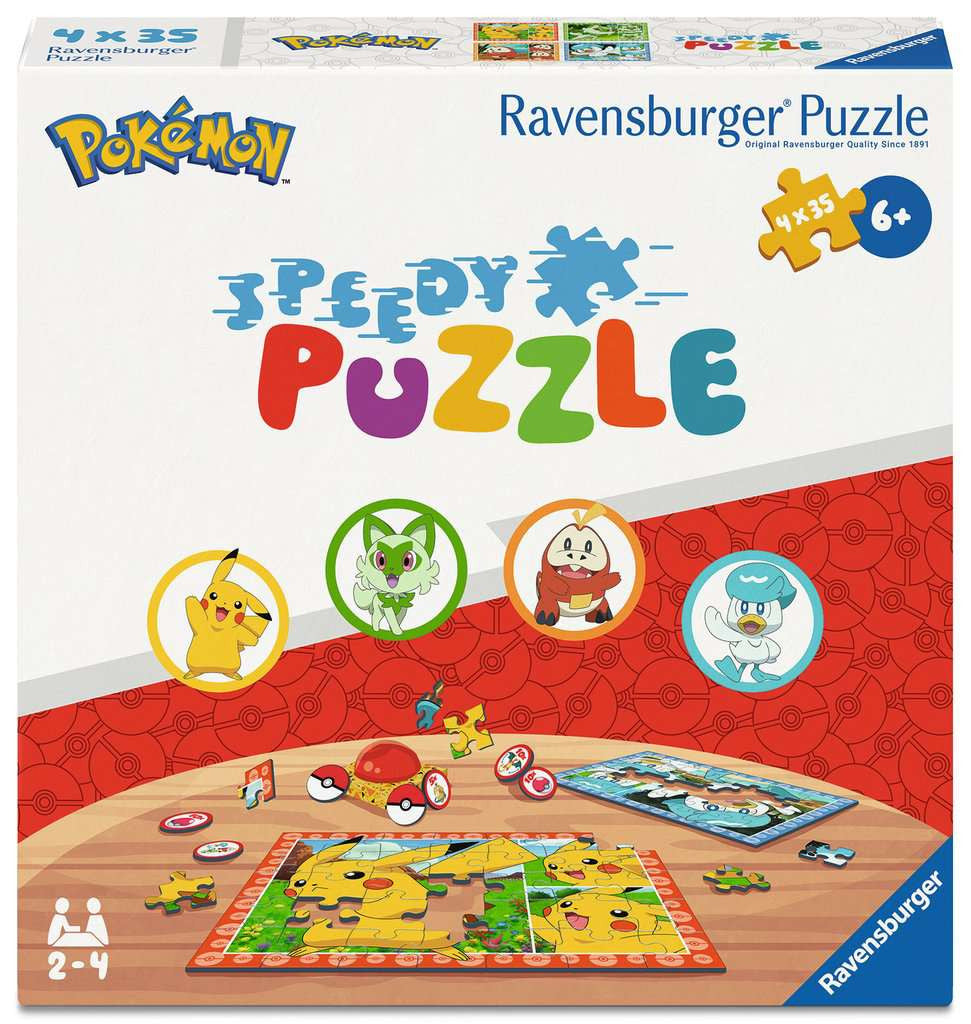 Speedy Puzzle Pokémon – 4 x 35 Piece Jigsaw Puzzles (Ravensburger)
