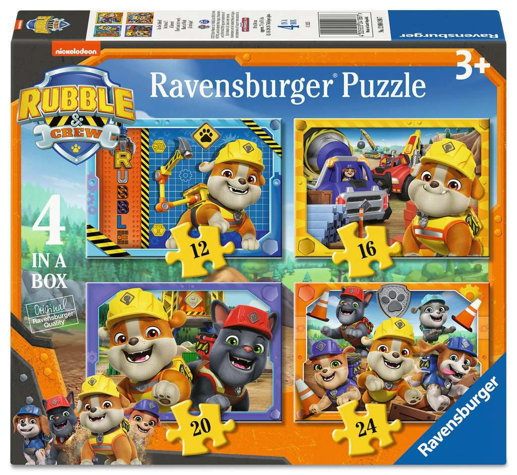 Rubble & Crew 4 in a Box – 12, 16, 20 & 24 Piece Jigsaw Puzzles (Ravensburger)