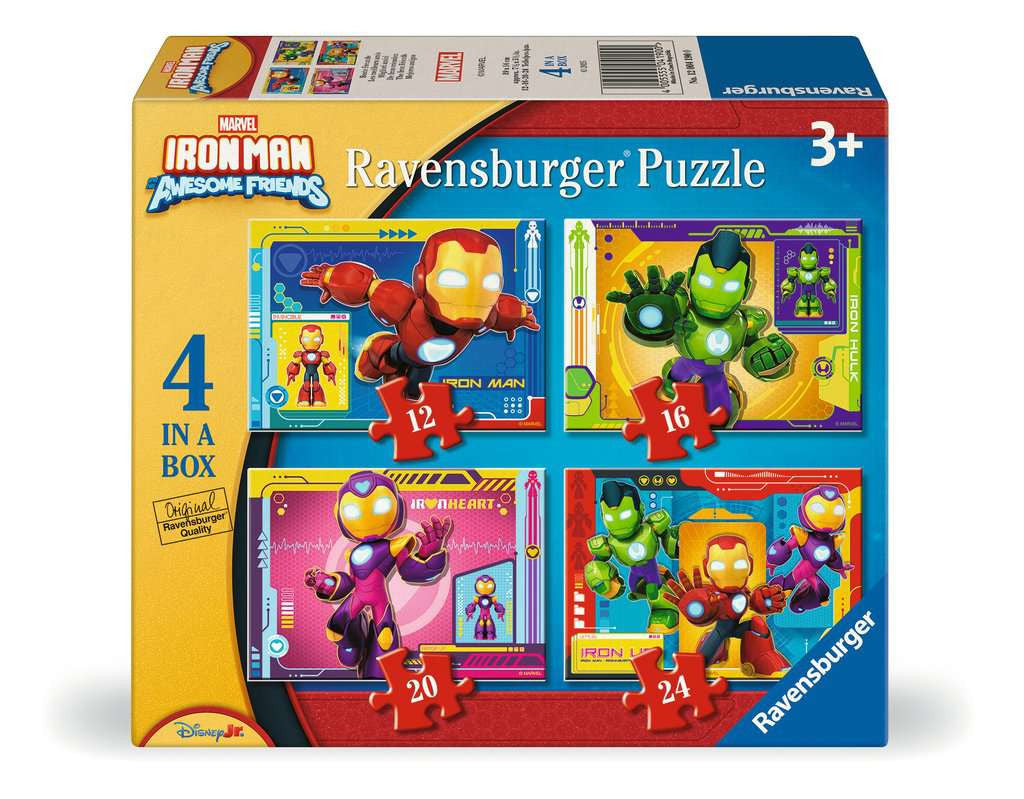Iron Man & His Awesome Friends – 4 in a Box (12, 16, 20, 24 Piece) Jigsaw Puzzles (Ravensburger)