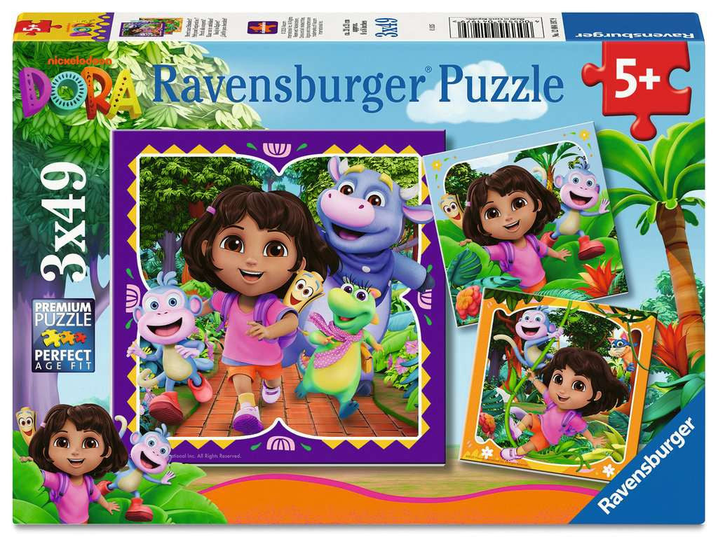 Dora – 3 x 49 Piece Jigsaw Puzzles (Ravensburger)