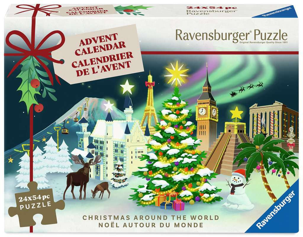 Advent Calendar: Christmas Around the World – 24 x 54 Piece Jigsaw Puzzles (Ravensburger)