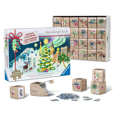 Advent Calendar: Christmas Around the World – 24 x 54 Piece Jigsaw Puzzles (Ravensburger)
