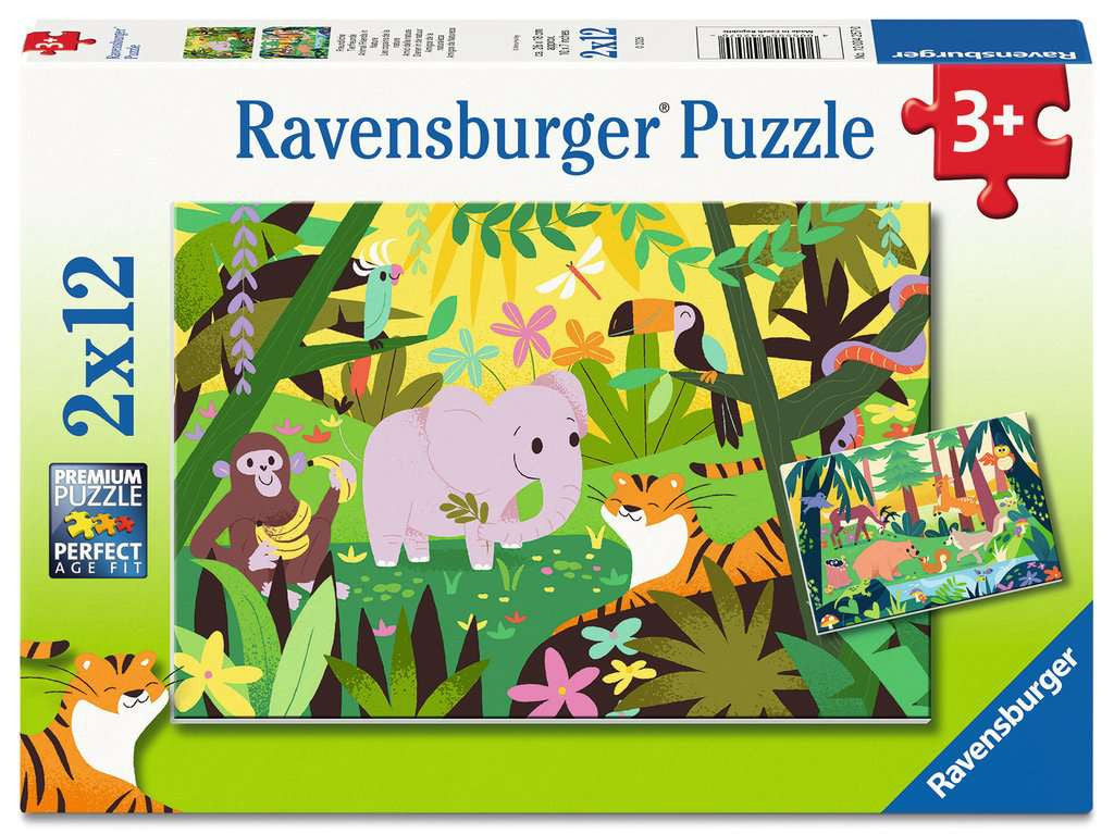 Animal Friends in Nature – 2 x 12 Piece Jigsaw Puzzles (Ravensburger)