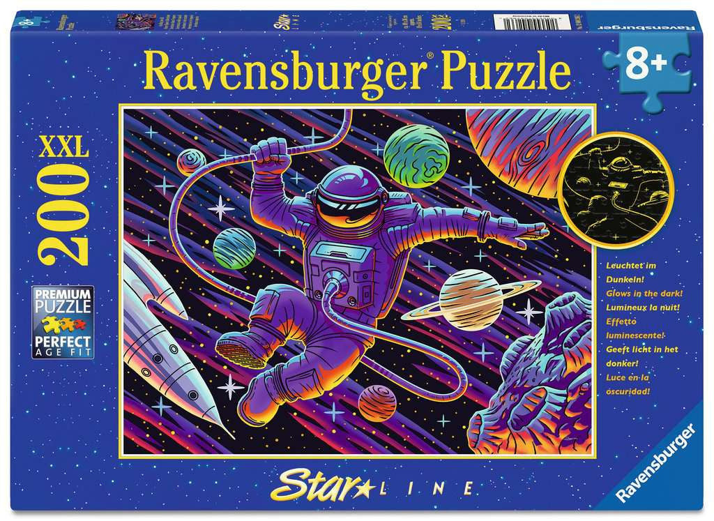 Box, straight on: Outer Space Adventure - Glow in the Dark - 200 XXL Piece Jigsaw Puzzle (Ravensburger)