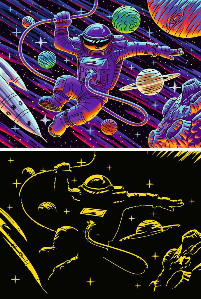 Artwork: Outer Space Adventure - Glow in the Dark - 200 XXL Piece Jigsaw Puzzle (Ravensburger)