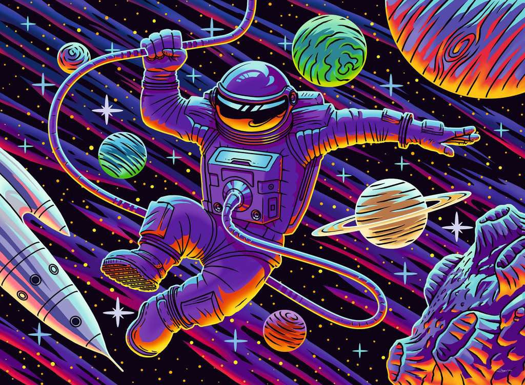 Artwork: Outer Space Adventure - Glow in the Dark - 200 XXL Piece Jigsaw Puzzle (Ravensburger)