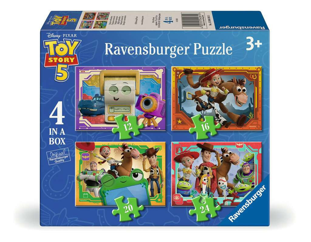 Toy Story 5: 4 in a Box – 12, 16, 20 & 24 Piece Jigsaw Puzzles (Ravensburger)