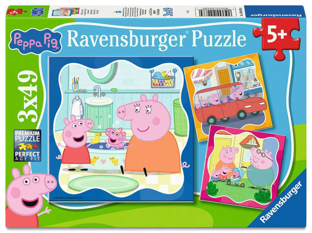 Peppa Pig Family Firsts – 3 x 49 Piece Jigsaw Puzzles (Ravensburger)