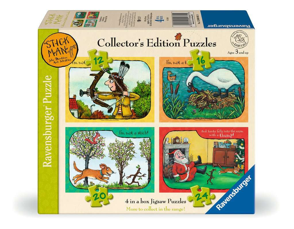 Stick Man – 4 in a Box (12, 16, 20, 24 Piece) Jigsaw Puzzles (Ravensburger)