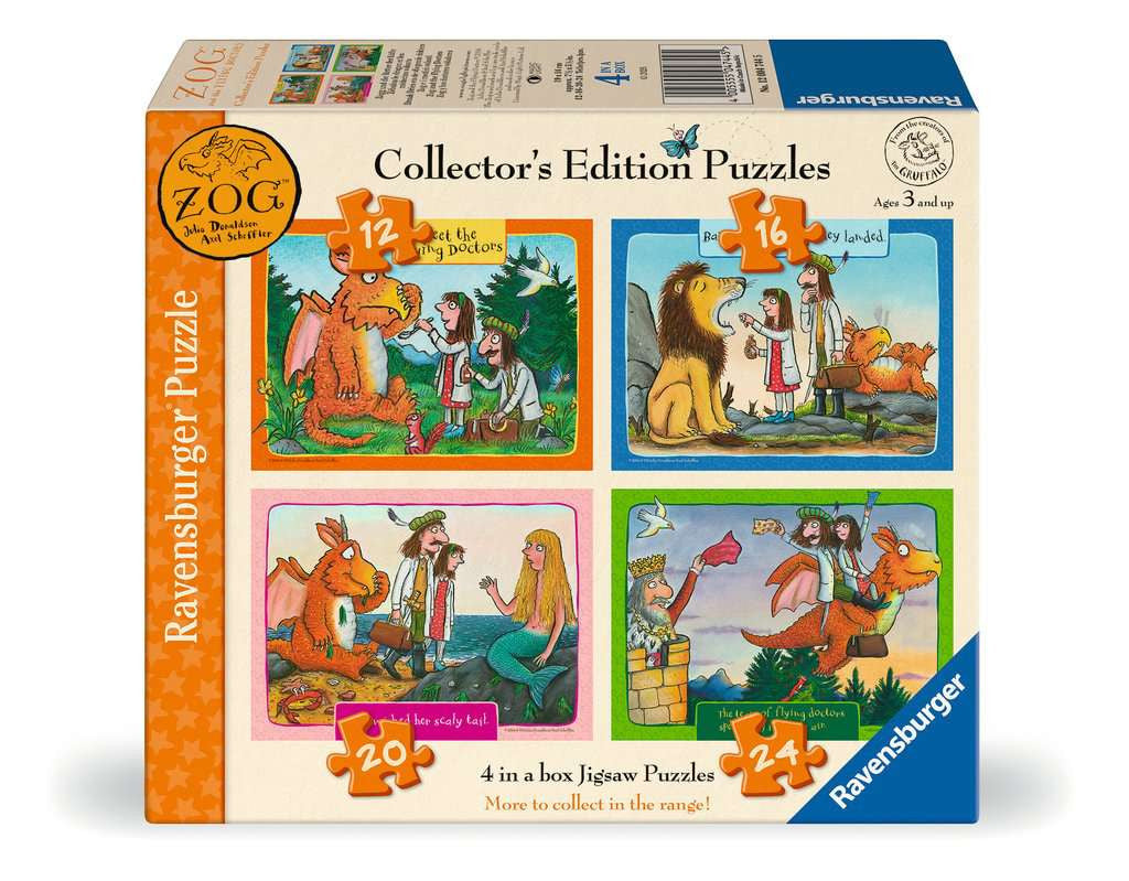 Zog and the Flying Doctors – 4 in a Box (12, 16, 20, 24 Piece) Jigsaw Puzzles (Ravensburger)